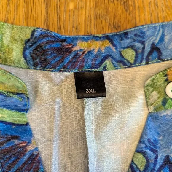 Beautiful Iris Long Sleeved Silky Women's Blouse 2XL - Picture 2 of 7